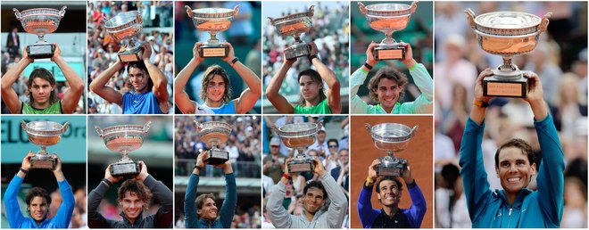 Od leta 2005 se je v svetu marsikaj spremenilo, na Roland Garrosu so nekatere stvari vseskozi ostale enake &ndash; enajstkrat je bil v tem času zmagovalec Rafael Nadal. Foto Afp