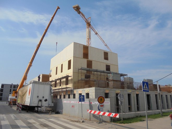 Gradnja soseske Polje IV poteka po načrtih. FOTO: Janez Petkovšek