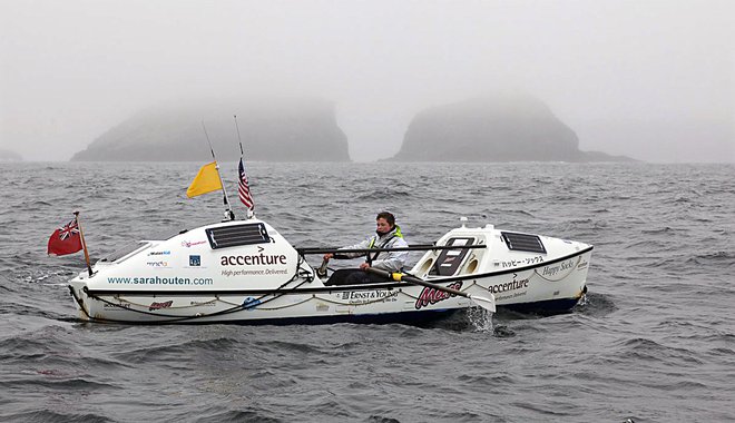 British adventurer Sarah Outen arrives in Adak in the Aleutian Islands to become the first person to ever row solo from Japan to Alaska...British adventurer Sarah Outen arrives in Adak in the Aleutian Islands September 23, 2013 to become the first person to ever row solo from Japan to Alaska - a distance of 3,750 nautical miles. Outen left Choshi, Japan on April 27, 2013 and made land on Adak Island off the coast of Alaska, 150 days later. REUTERS/James Sebright/Handout via Reuters  (UNITED STATES - Tags: SOCIETY SPORT) ATTENTION EDITORS - NO SALES. NO ARCHIVES. THIS IMAGE WAS PROVIDED BY A THIRD PARTY. FOR  EDITORIAL USE ONLY. NOT FOR SALE FOR MARKETING OR ADVERTISING CAMPAIGNS. THIS PICTURE IS DISTRIBUTED EXACTLY AS RECEIVED BY REUTERS, AS A SERVICE TO CLIENTS. MANDATORY CREDIT