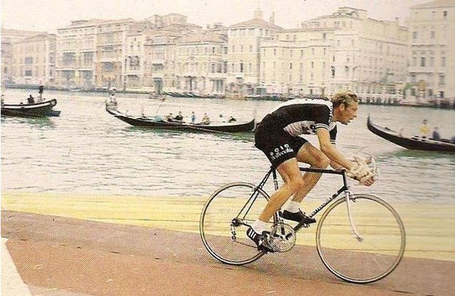 Roy Schuiten, Scic-Bottecchia team, 14. etapa, 21. maja, leta 1978, Giro v Benetkah, v bližini “<em>Canal Grande</em>” . FOTO: Arhiv Polet