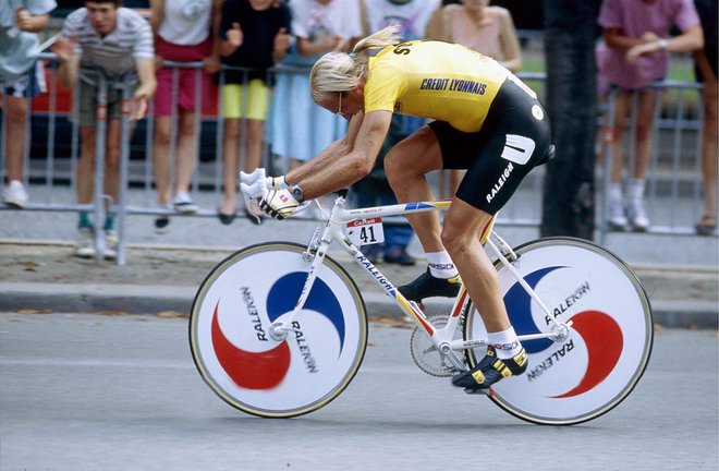 23/07/1989 Cycling
Tour de France
Laurent Fignon during final time trials in Paris.
Photo: Offside / L'Equipe
