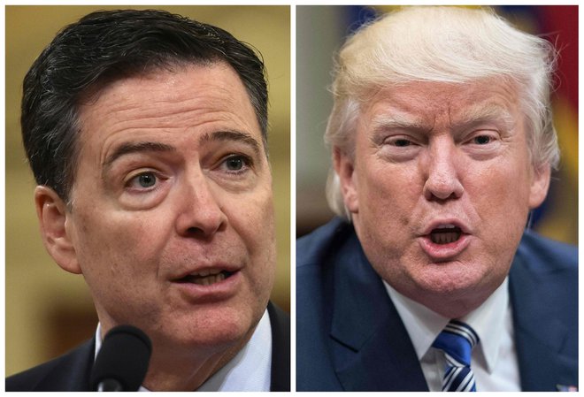 James Comey (levo) in Donald Trump. FOTO: AFP