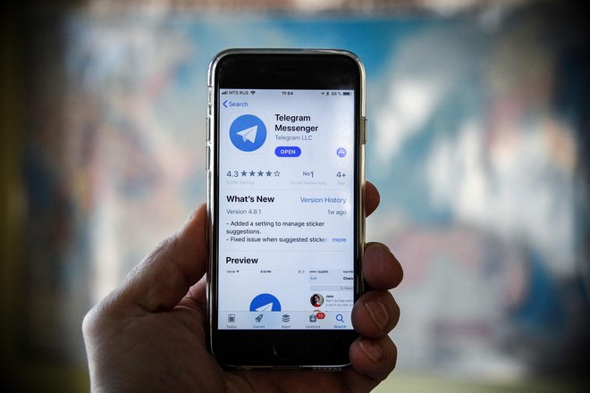 Aplikacijo Telegram uporablja več kot 200 milijonov ljudi. FOTO: Alexander Nemenov/AFP