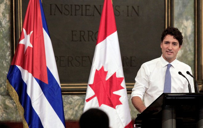 Kanadski predsednik vlade Justin Trudeau je predaval na Univerzi v Havani novembra 2016. FOTO: Enrique de la Osa/AFP