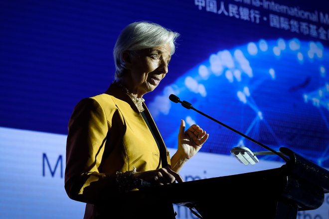 IMF, ki ga vodi Christine Lagarde, računa na solidno rast svetovnega gospodarstva. FOTO:&nbsp;Wang Zhao/AFP