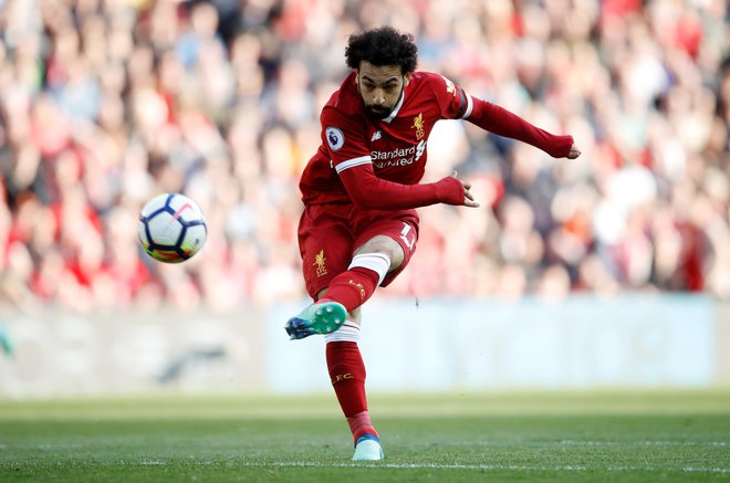 V idealni postavi je seveda tudi daleč najboljši strelec sezone Mohamed Salah. Foto Carl Recine/Reuters