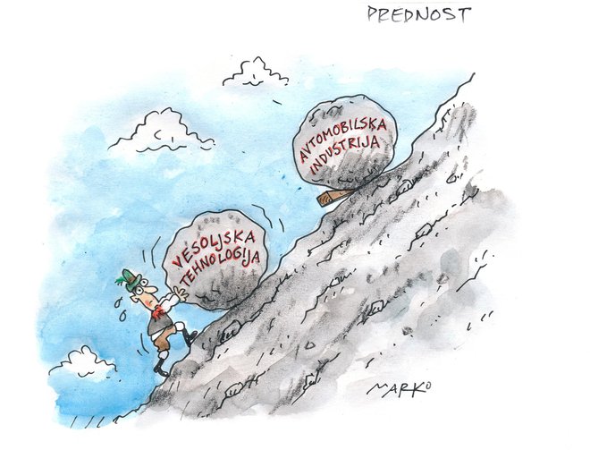 Prednost. Karikatura: Marko Kočevar