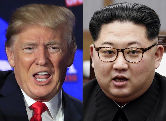 Ameriški predsednik Donald Trump in severnokorejski voditelj Kim Džong Un FOTO: AFP
