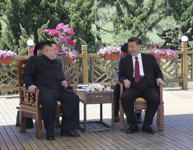 Kim Džong Un in Xi Jinping FOTO: AP
