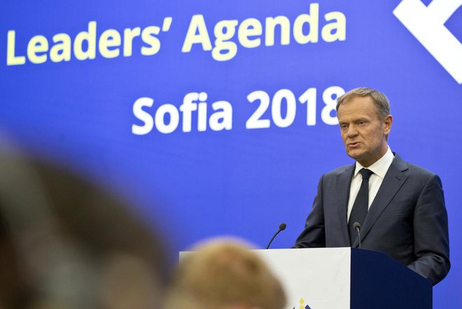 Predsednik evropskega sveta Donald Tusk spada med zagovornike širitve EU na Zahodni Balkan. FOTO: Virginia Mayo/AP