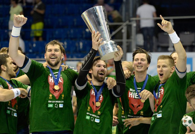 Igralci iz Berlina so se veselili pokala EHF. Foto: AFP