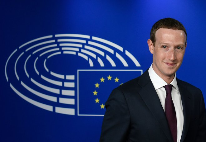Mark Zuckerberg v evropskem parlamentu FOTO: John Thys/AFP
