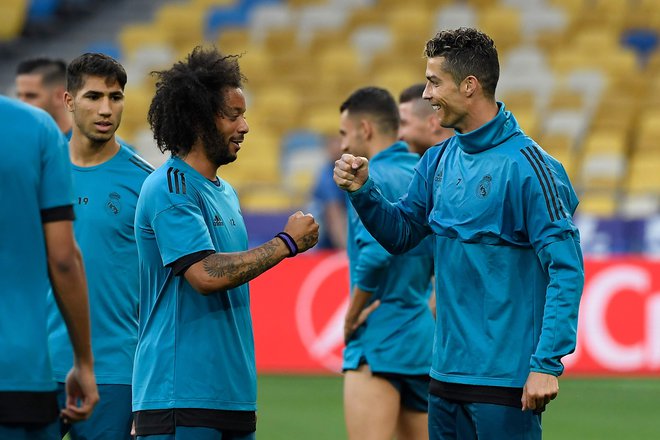 Cristiano Ronaldo in Marcelo se odlično razumeta. FOTO: Lluis Gene/Afp