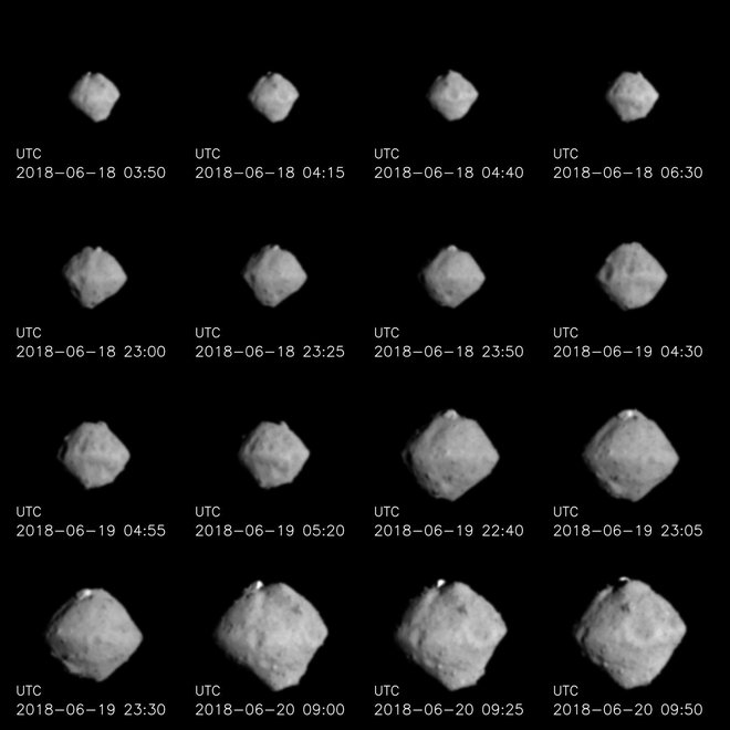 Asteroid Rjugu. FOTO:Jaxa, Univerza v Tokiu in sodelavci