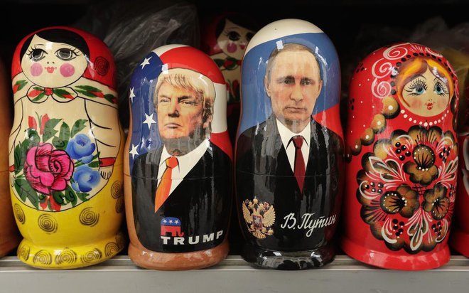 Donald Trump in Vladimir Putin FOTO: Dmitri Lovetsky/AP