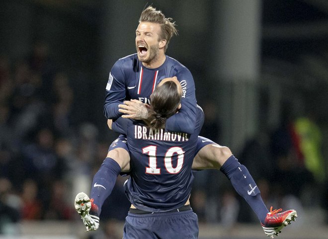 Ibra in Becks sta nekaj časa skupaj igrala za francoski PSG. FOTO: Reuters