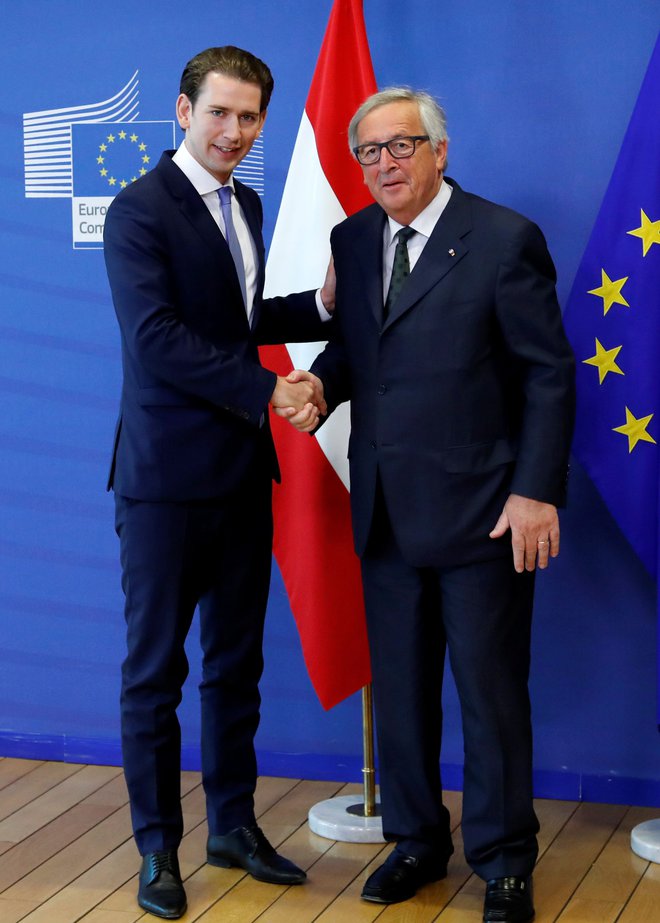 Od Junckerja je Kurz dobil na najbolj diplomatski način izrečen nasvet, češ, &raquo;če bi predsedoval svetu EU, ne bi nastopal tako domišljavo, saj vem, kako težko je dosegati kompromise med državami članicami&laquo;. FOTO: Francois Lenoir/Reuters