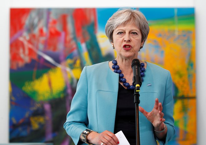 Britanska premierka Theresa May je napovedala, da bo Velika Britanija podvojila finančno pomoč regiji. FOTO: Axel Schmidt/Reuters
