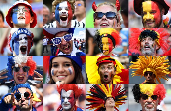 Kdo se bo veselil nocoj, francoski ali belgijski navijači? FOTO: AFP