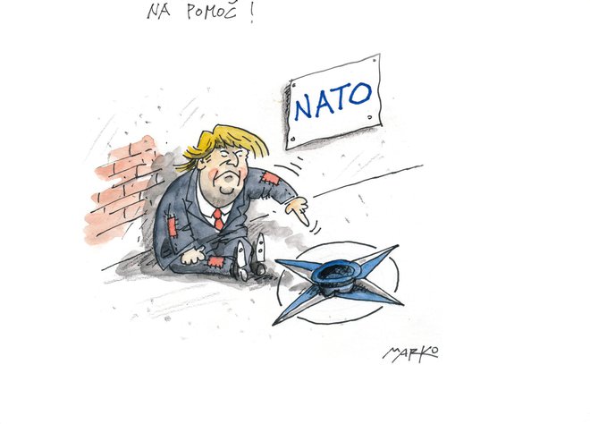 Trump in Nato KARIKATURA: Marko Kočevar