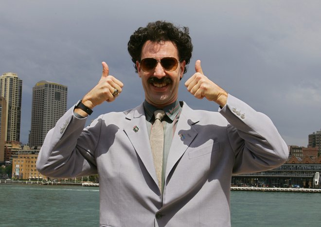 Igralec Sacha Baron Cohen kot Borat. FOTO:&nbsp;David Gray/Reuters