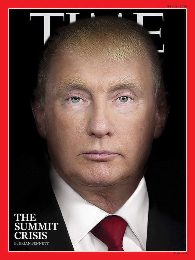 Sveža naslovnica revije Time. Donald Trump ali Vladimir Putin? FOTO: Time