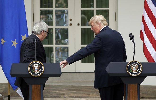 Juncker in Trump. FOTO: Evan Vucci/AP