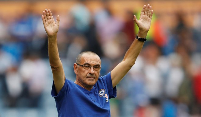Novi trener Chelseaja Maurizio Sarri je debitiral z zmago. FOTO: Carl Recine/Reuters