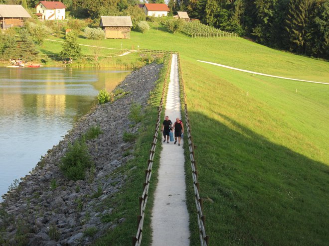 Pešpot do Šmartinskega jezera in delno tudi ob jezeru je v lepem vremenu vedno obiskana. FOTO: Špela Kuralt/Delo