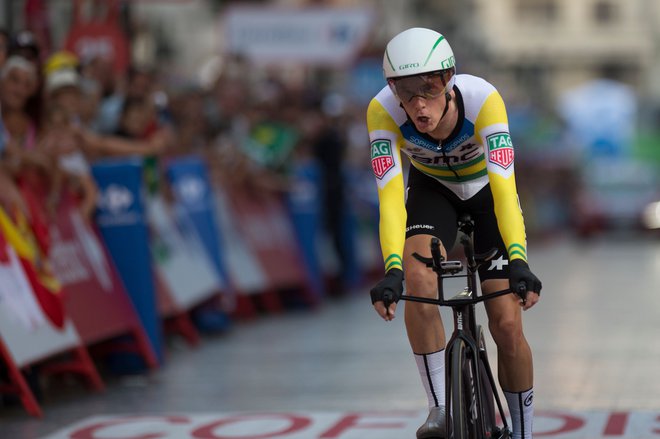 Rohan Dennis je bil uvodoma prehiter za vse. FOTO: Jorge Guerrero/AFP