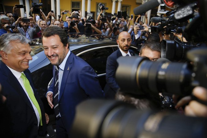 Madžarski premier Viktor Orbán in italijanski notranji minister Matteo Salvini Foto AP