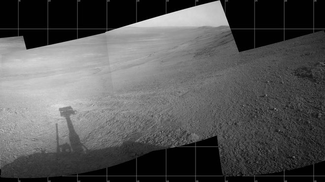 Okoli 11 mesecev pred prašnim neurjem je Opportunity ujel razgled na dolino Perseverance. FOTO: Nasa/JPL-Caltech&nbsp;