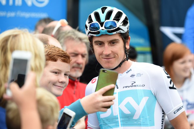 Na domačih tleh se je na dirke vrnil junak Toura Geraint Thomas. Foto AFP