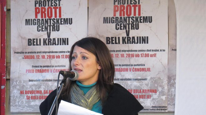 Maja Kocjan, predstavnica CI proti migrantskemu centru v Beli krajini. FOTO: Bojan Rajšek/Delo