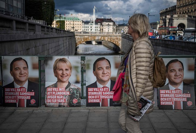 Včerajšnje švedske volitve so bile ene najbolj spremljanih v zgodovini. FOTO: Jonathan NACKSTRAND / AFP