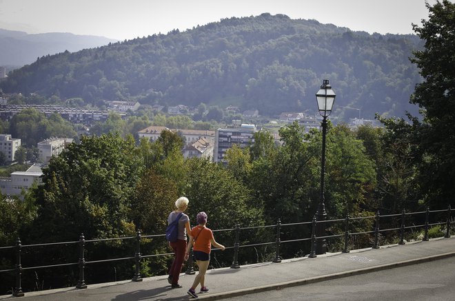 Golovec se prek Grubarjevega prekopa in grajskega hriba vriva v mestno središče.<br />
FOTO Jože Suhadolnik