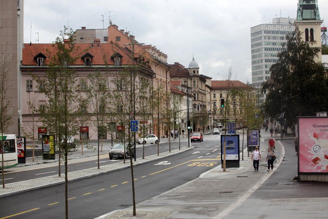 Prenovljena Gosposvetska ulica, eden zadnjih&nbsp;projektov v Ljubljani, je občino stala okoli pet milijonov evrov. FOTO: Mavric Pivk