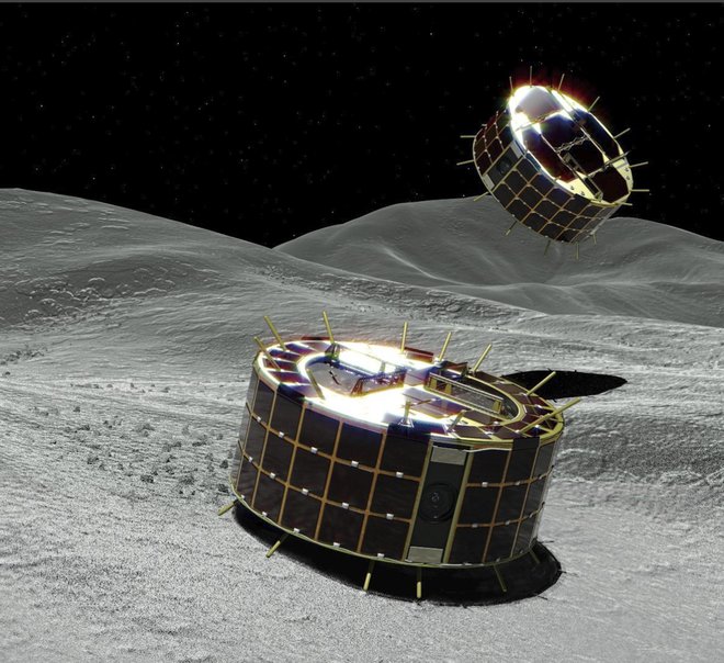 Asteroid Ryugu sta mali tehnološki napravi dosegli po treh letih in pol dolgem potovanju. FOTO: AP