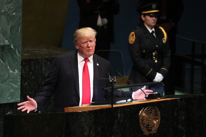 Donald Trump je nagovoril zbrane na 73. zasedanju Generalne skupščine Združenih narodov. U.S. FOTO: Reuters
