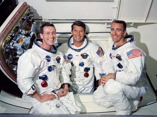 Od leve proti desni: Donn Eisele, Wally Schirra in Walt Cunningham. FOTO: Nasa