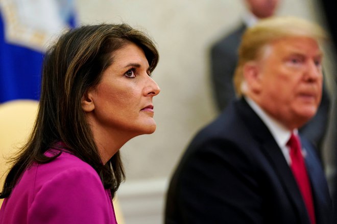 Ameriška veleposlanica pri ZN Nikki Haley je odstopila FOTO: Jonathan Ernst/Reuters