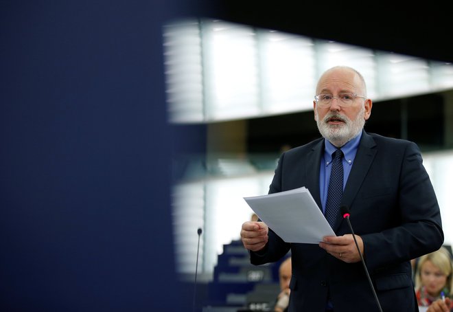 Frans Timmermans odločno zagovarja spoštovanje evropskih vrednot. FOTO: Reuters