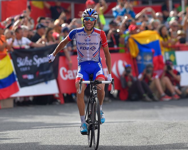 Thibaut Pinot je v odlični formi, kar je dokazal z zmago na dirki Milano-Torino, danes bo eden glavnih favoritov za zmago. Foto AFP