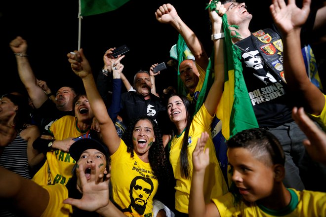 Podporniki Jairja Bolsonara. FOTO: Adriano Machado/Reuters