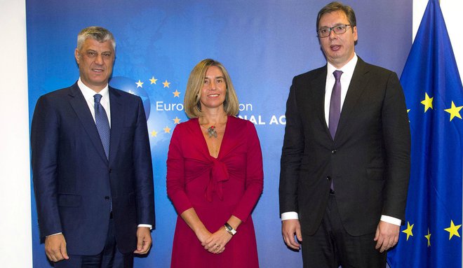 Zadnji krog dialoga med Srbijo in Kosovom je bil sredi julija, septembra sta se Vučić in Thaçi ločeno sestala s Federico Mogherini. FOTO: westernbalcans.com