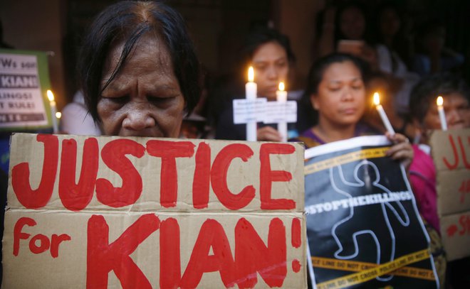 Smrt Kiana Delosa Santosa je sprožila množične proteste na Filipinih. FOTO: Bullit Marquez/AP
