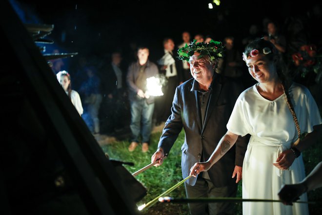 Drago Jančar, doslej edini štirikratni lavreat nagrade kresnik, na kresni večer na Rožniku Foto Uroš Hočevar