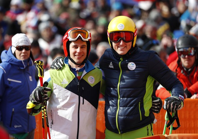 Žan Kranjec in Štefan Hadalin se bosta jutri s konkurenco merila na sljemenskem slalomu. FOTO: Matej Družnik/Delo