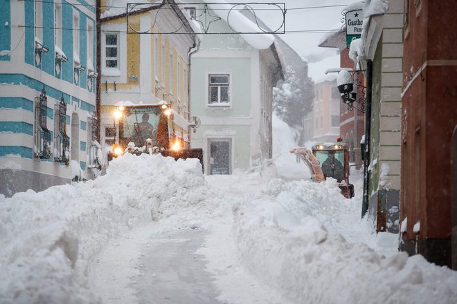 Zasneženi Vordernberg v Avstriji FOTO: AFP