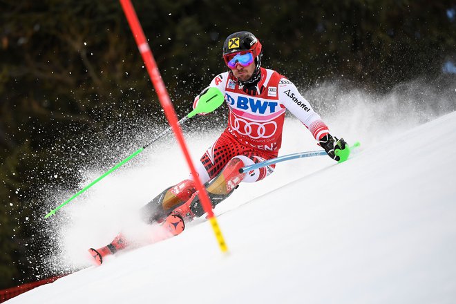 Marcel Hirscher je bil v cilju prve proge besen kot ris. FOTO: Lionel Bonaventure/AFP